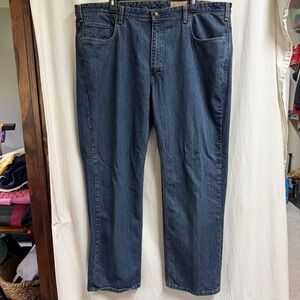 Orvis American Denim Mens 42x30 Dark Wash Straight Leg Jeans Made in USA Blue